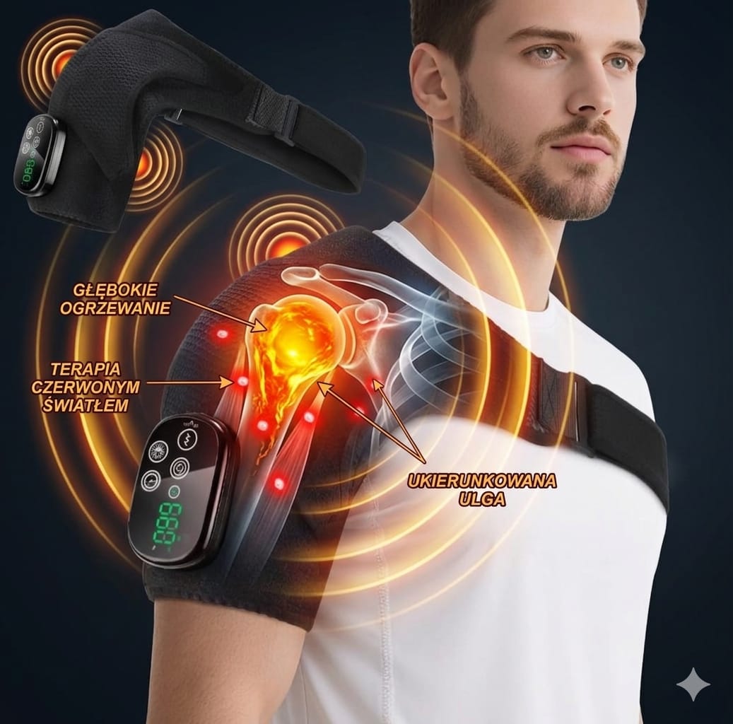 RELAXICORE™ – bezprzewodowy masażer 3w1 z ogrzewaniem na kolana, barki i łokcie (ulga i regeneracja)