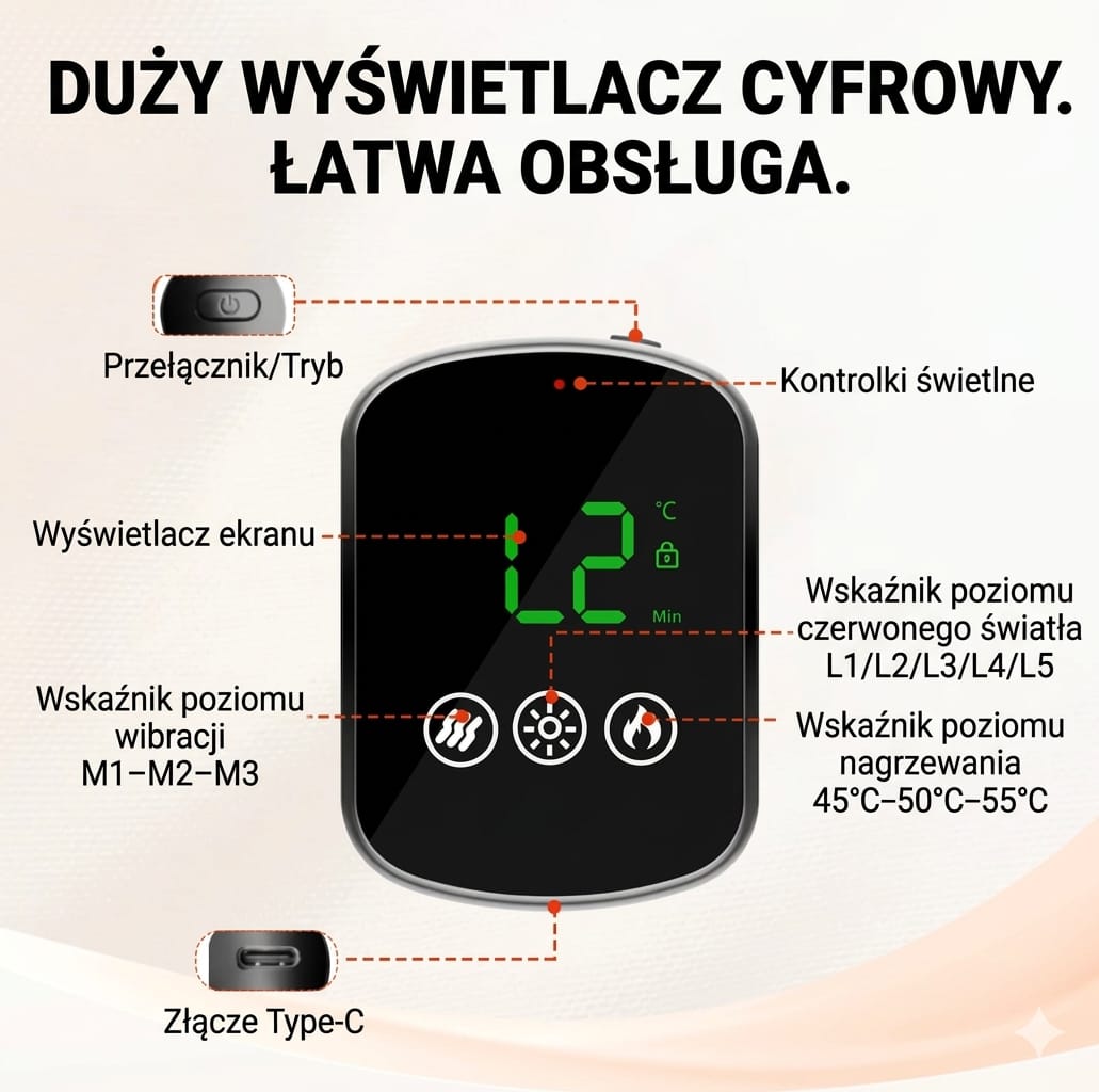 RELAXICORE™ – bezprzewodowy masażer 3w1 z ogrzewaniem na kolana, barki i łokcie (ulga i regeneracja)