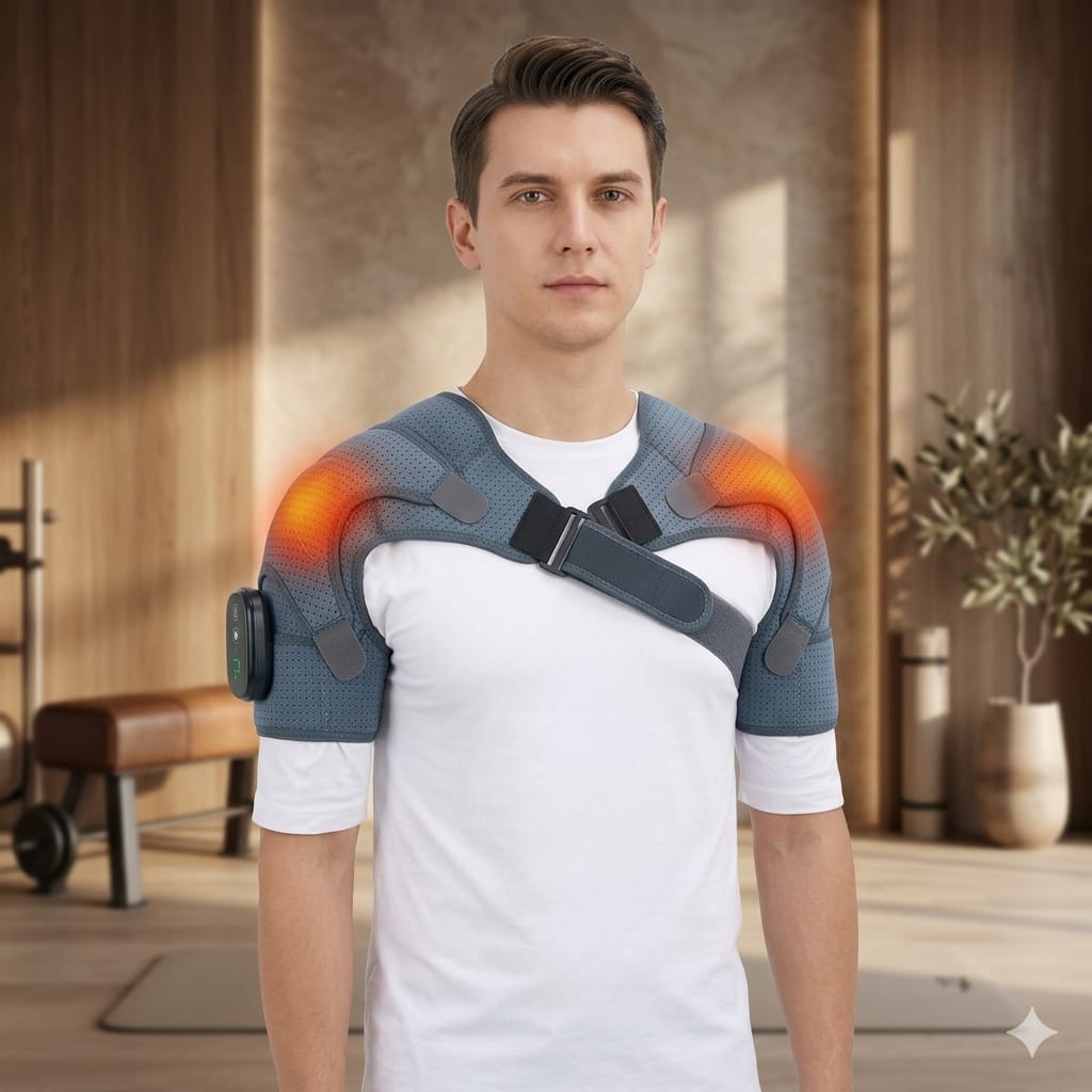 RELAXICORE™ – bezprzewodowy masażer 3w1 z ogrzewaniem na kolana, barki i łokcie (ulga i regeneracja)
